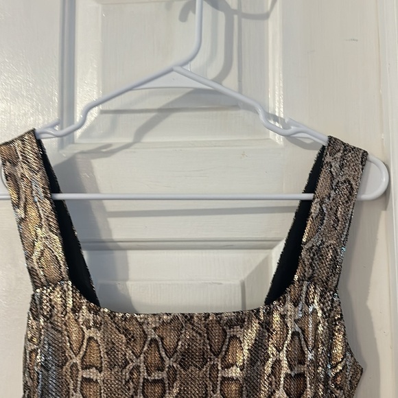 Women’s L'AGENCE Auden #38 Snake Print Sequined Mini Dress Size Small - Picture 6 of 11